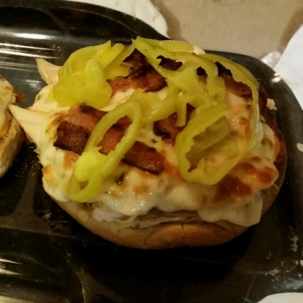 Hot Buffalo Chicken, Bacon, and Cheese Sandwich