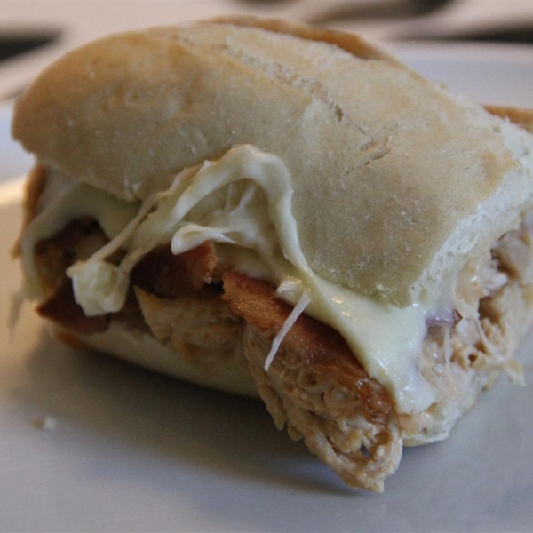 Hot Buffalo Chicken, Bacon, and Cheese Sandwich