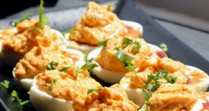 Harissa Deviled Eggs