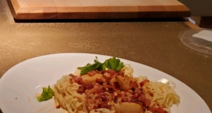 Father-in-Law's Scallops with Sun-Dried Tomatoes and Bacon