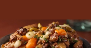 Smashed Fingerling Potatoes with Sausage Gravy