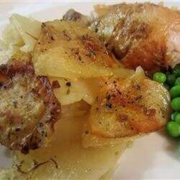 Potato Gratin With Chicken Broth, Garlic and Thyme