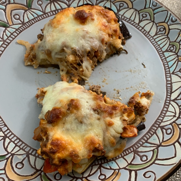 Eggplant Stuffed with Lamb and Feta
