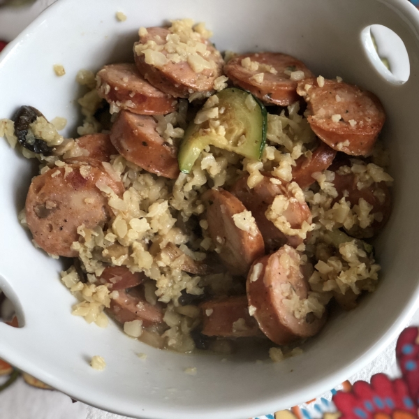 Sausage, Zucchini, and Cauli Keto Risotto