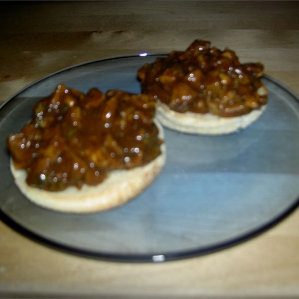 Asian Turkey Barbecue on Sesame Scallion Toasts