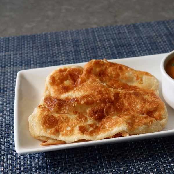 Malaysian Flatbread (Roti Canai) with Curried Lentil Dip