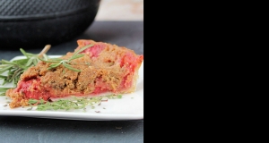 Rhubarb-Strawberry Herb Crumble Pie