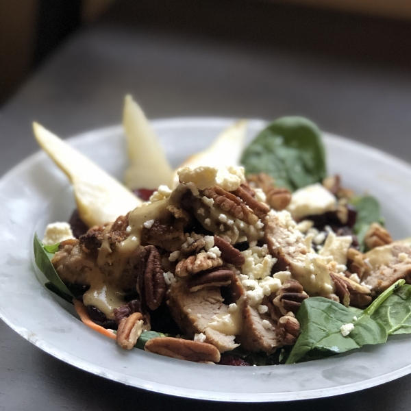 Tenderloin, Cranberry and Pear Salad with Honey Mustard Dressing