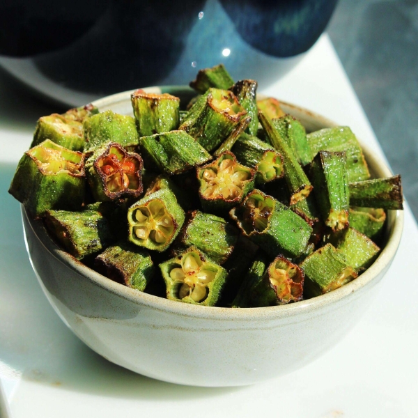 Air Fryer Roasted Okra