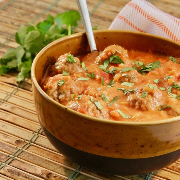 Thai Meatballs in a Tomato Coconut Curry Sauce