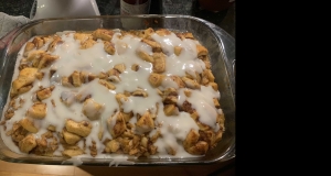 Cinnamon Roll Breakfast Casserole with Spiced Apples