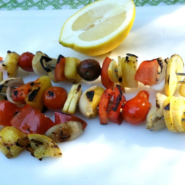 Grilled Fruit and Vegetable Kabobs
