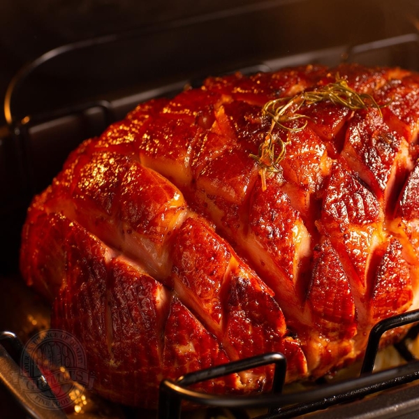 Festive Ham with Marmalade Bourbon Glaze