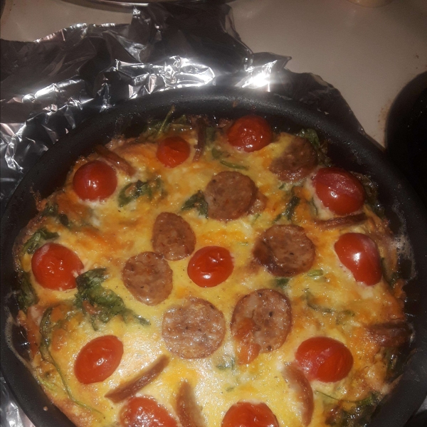 Bacon and Potato Frittata with Greens