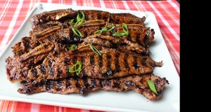 Grilled Kiwi and Chili-Rubbed Short Ribs