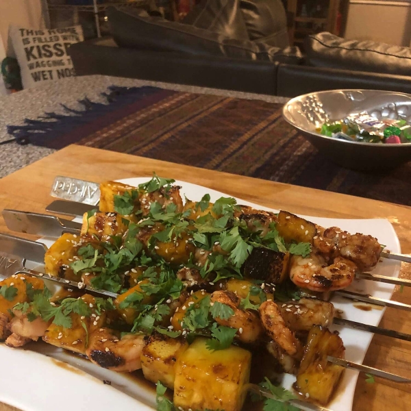 Grilled Teriyaki Shrimp and Pineapple Skewers