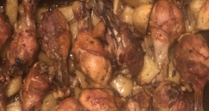 Pan Roasted Spanish-Lemon Drumsticks with Potatoes