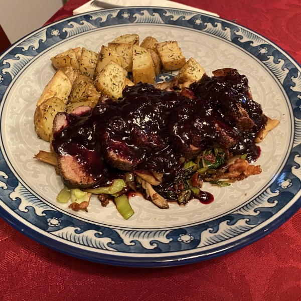 Pan-Seared Duck Breast with Blueberry Sauce