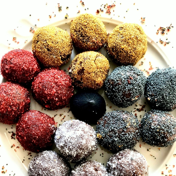 Black Garlic Chocolate Protein Bites