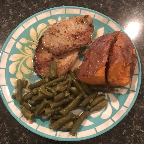 Grilled Pork Steaks with Lemon Butter Sauce