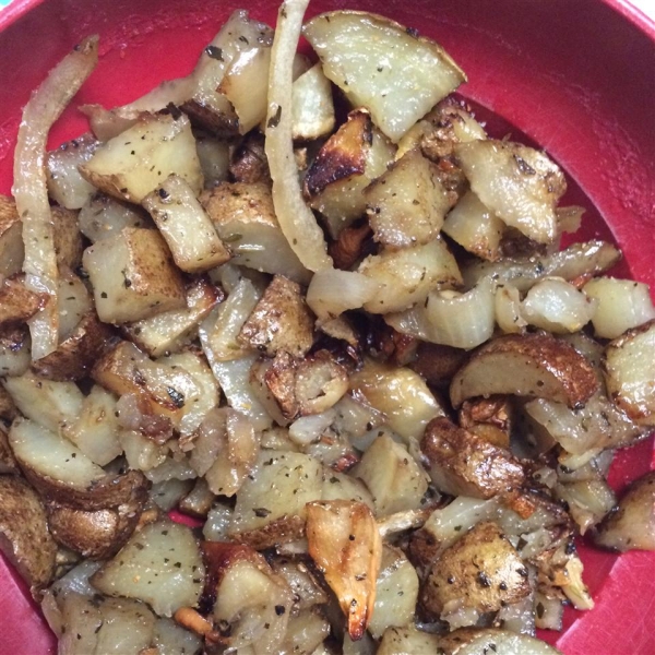 Diced Sweet Potatoes with Onions and Garlic