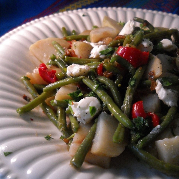 Warm Green Bean and Potato Salad with Goat Cheese