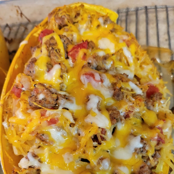 Spaghetti Squash Casserole in the Shell