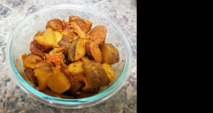 Easy Slow Cooker Turkey Sausage, Potatoes, and Kimchi