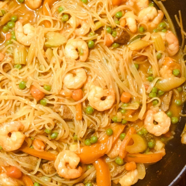 Singapore Noodle Curry Shrimp