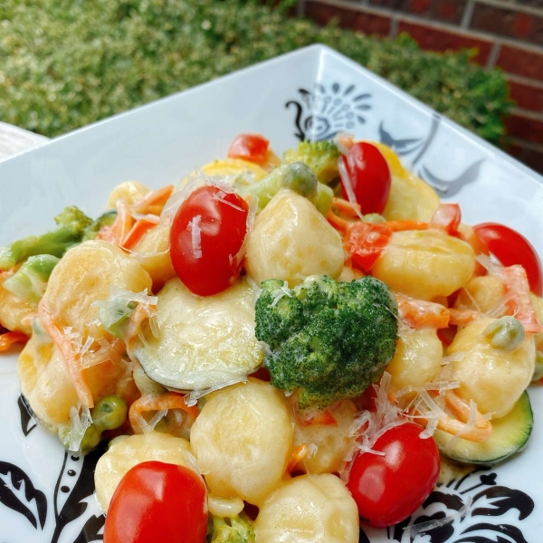 Skillet Gnocchi Primavera with Lemon Cream Sauce