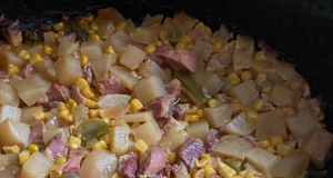 Corny Ham and Potato Scallop