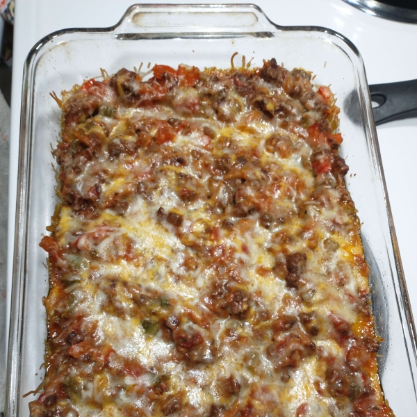 Meaty Stuffed Pepper Casserole