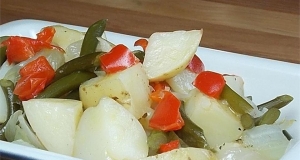 Barbequed Potato and Garlic Scape Packets