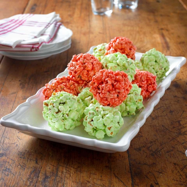 Festive JELL-O Popcorn Balls
