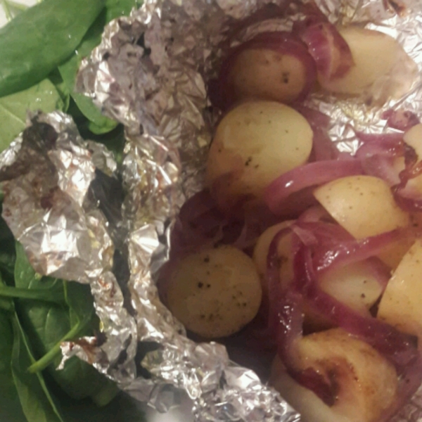 Grilled Potatoes and Onion