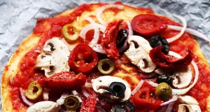 Vegan Vegetable Double-Tortilla Pizza