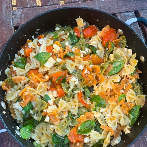 Tomato Tofu Basil Pasta