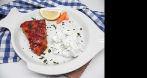 Grilled Swordfish Steaks with Cucumber Sauce