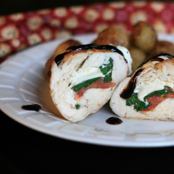 Caprese-Stuffed Chicken Breast with Balsamic Reduction