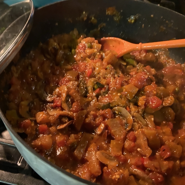 Eggplant Red Gravy with Anchovies