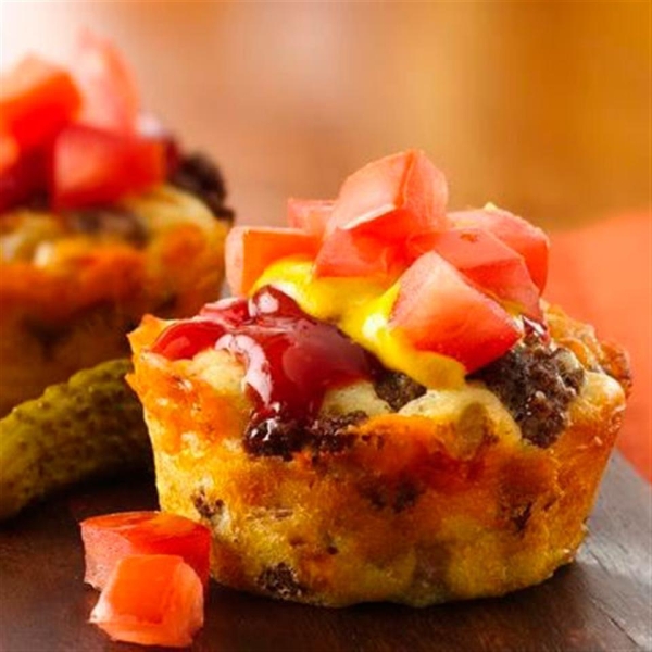Impossibly Easy Mini Cheeseburger Pies