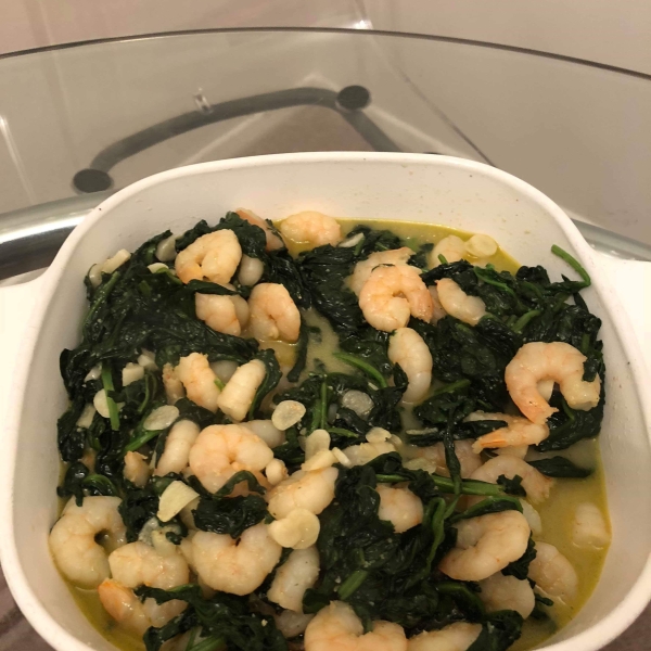 Sauteed Shrimp with Spinach