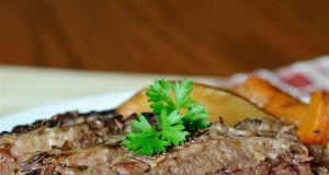 Beer-Braised Bison Brisket with Root Vegetables