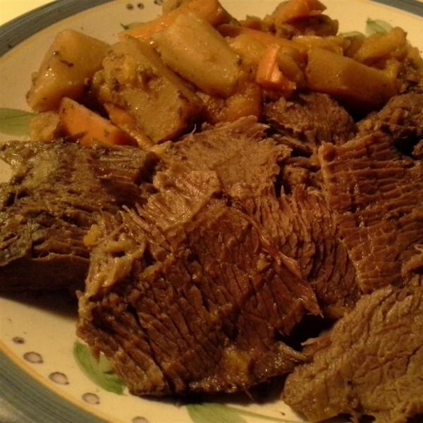 Beer-Braised Bison Brisket with Root Vegetables