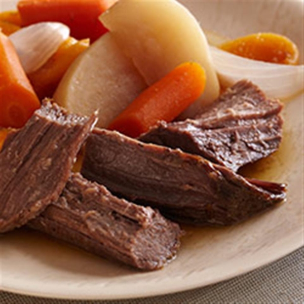Beer-Braised Bison Brisket with Root Vegetables