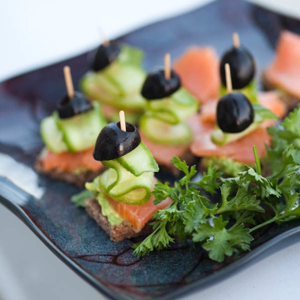Festive Finger Food with Smoked Salmon and Olives