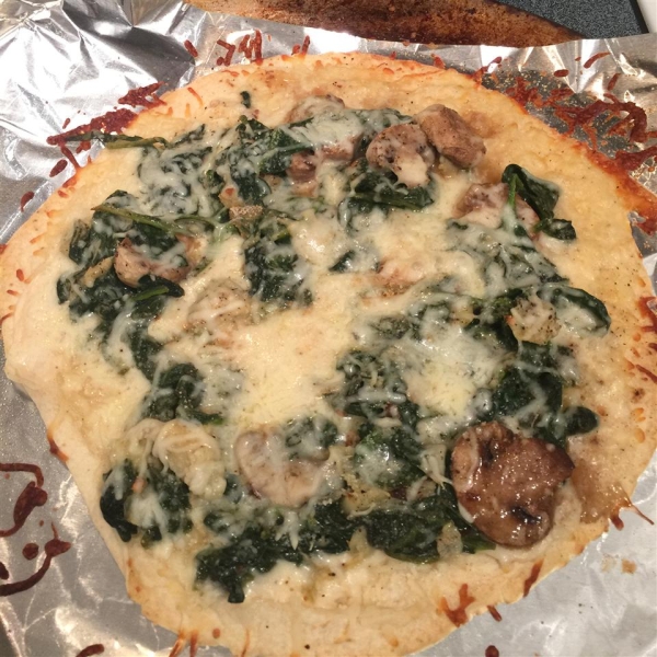 Spinach Alfredo Pizza