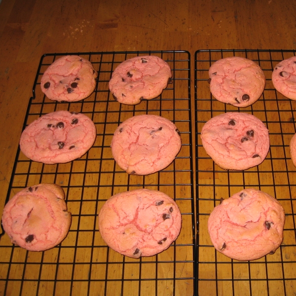 Valentine's Day Strawberry Chocolate Chip Cookies