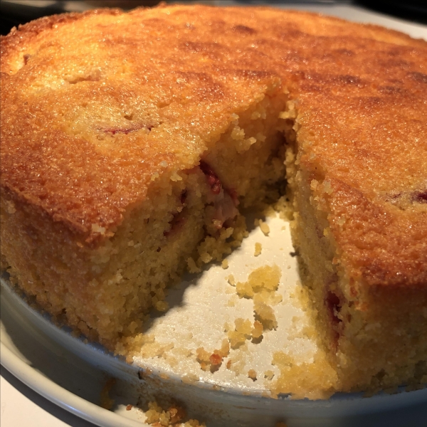 Cornmeal Strawberry Cake