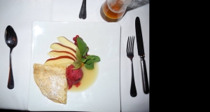 Dessert Crepes with Raspberry Sorbet